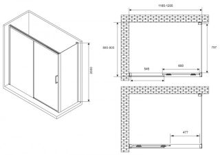 Душевой уголок ABBER Komfort AG93120B-S92B 120x90см чёрный